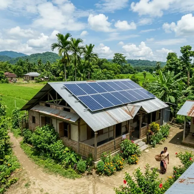 Residential rooftop solar installation in Assam