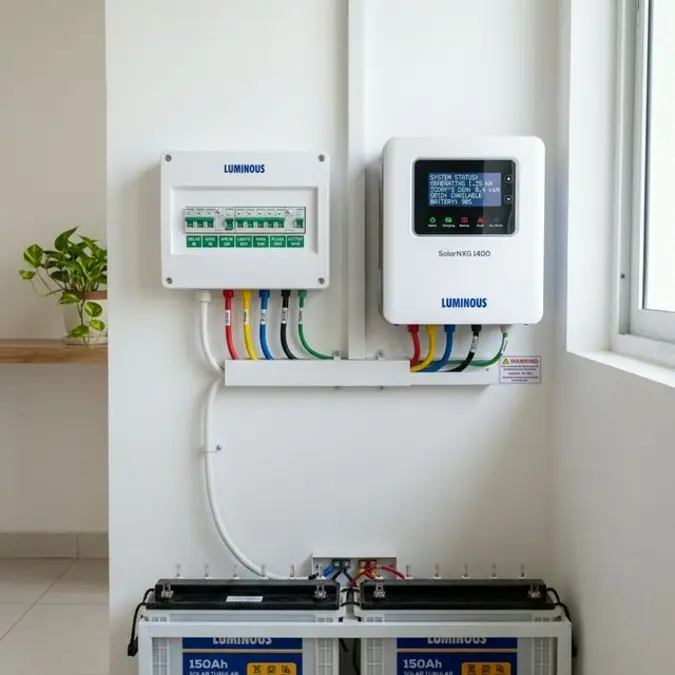 Solar inverter installation for rooftop solar in Assam